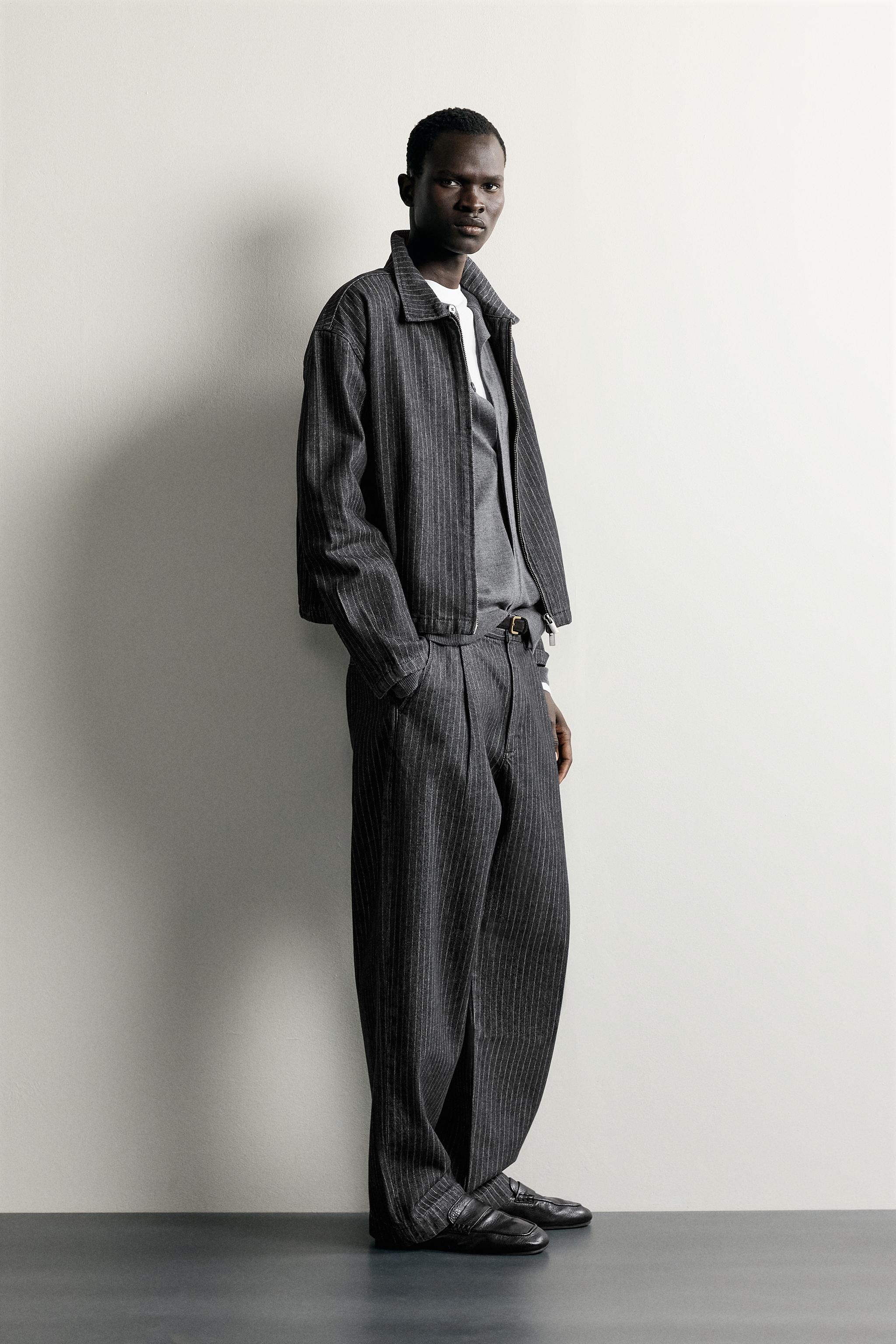 BLOUSON CROPPED À RAYURES